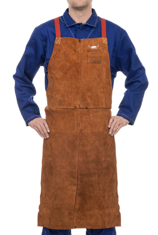 Tablier Lava Brown en cuir croûte bovin