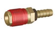 Raccord rapide + douille diamètre 6 rouge