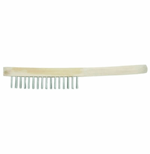 Brosse INOX 4 rangs manche en bois