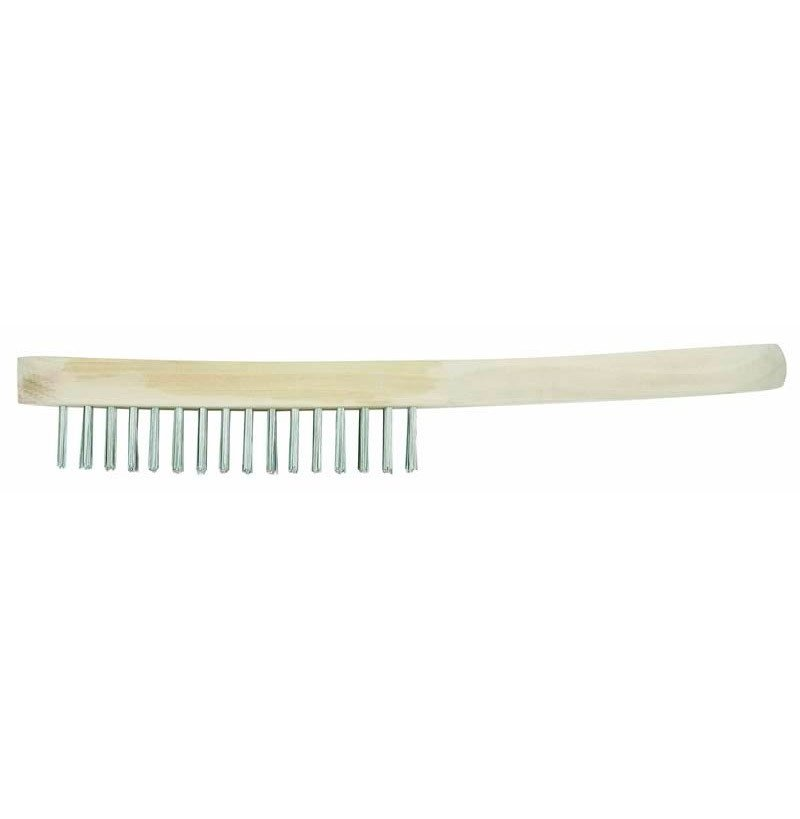Brosse INOX 4 rangs manche en bois