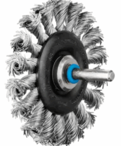 brosse plate sur tige 70x12/6  fil inox 0.50 torsadées