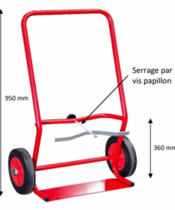 Diable porte bouteilles pour atelier type B20 - 2 bouteilles