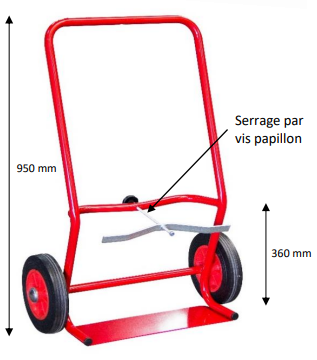 Diable porte bouteilles pour atelier type B20 - 2 bouteilles