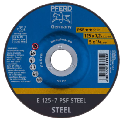 Disque à ébarber 125x7 PSF acier ++