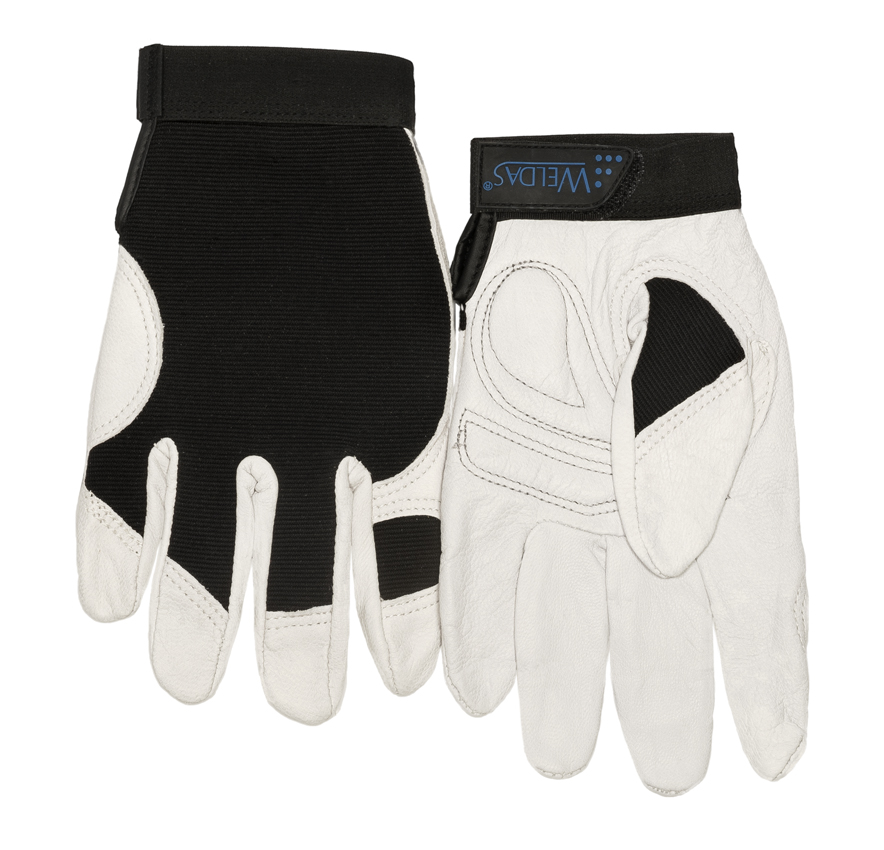 Gant de maîtrise T9 , coupé  et  cousu, en cuir de chèvre naturel et tissus