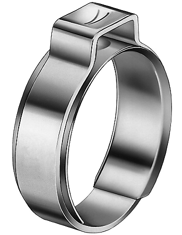 Collier à 1 oreille inox avec bague inox diamètre 12.8mm