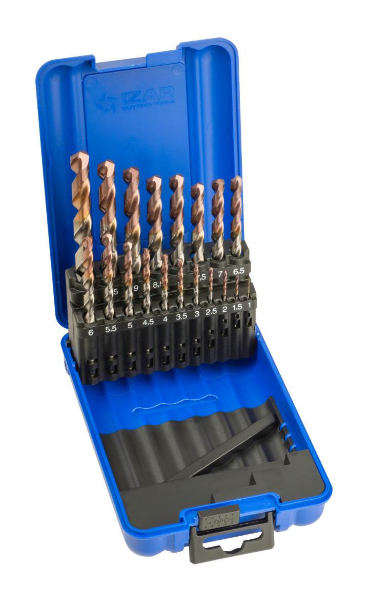 boite de foret 1-10x0.50mm HSSE 5% CO 19 pièces 1016