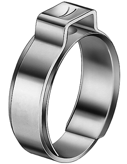 Collier à 1 oreille inox avec bague inox diamètre 14.5mm