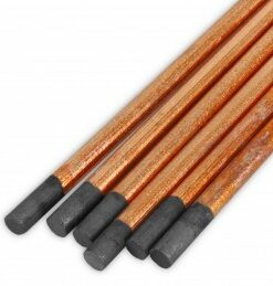 Electrode de gougeage diamètre 13 mm long. 355 mm non raboutable