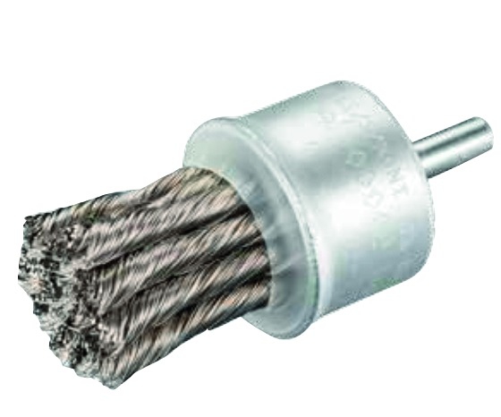 brosse pinceau inox ondulé fil ø 25 tige de 6 mm