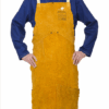Tablier soudeur large  en cuir croûte avec bavette
