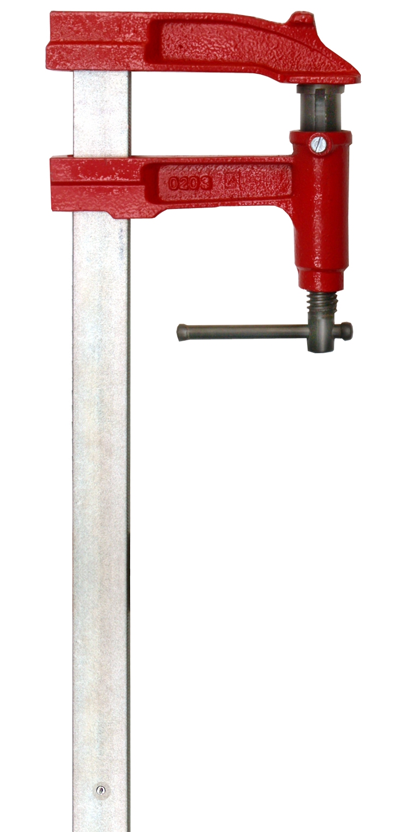 Serre joint à pompe zingué longueur 800mm saillie 140mm rail 40x10mm