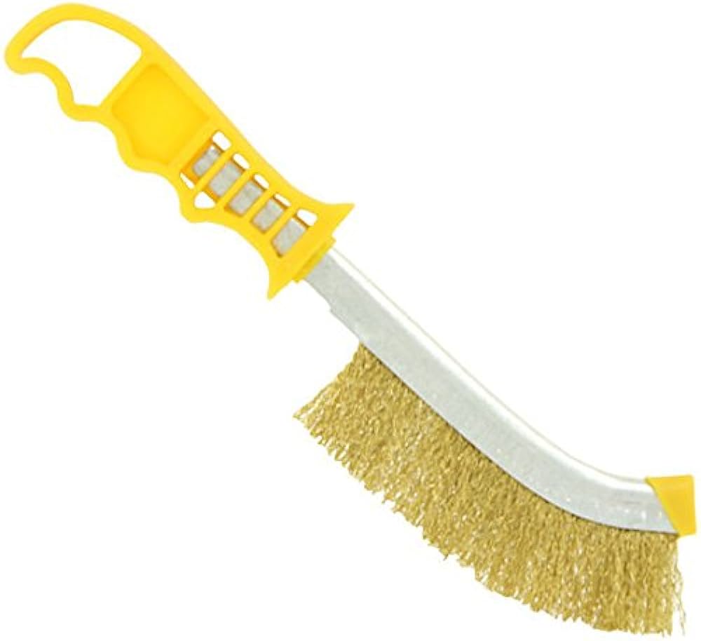 Brosse laiton poignée jaune