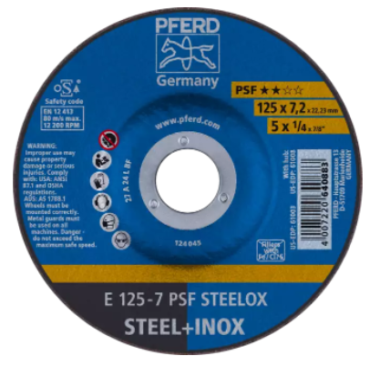 Disque à ébarber 125x7 PSF acier/inox ++